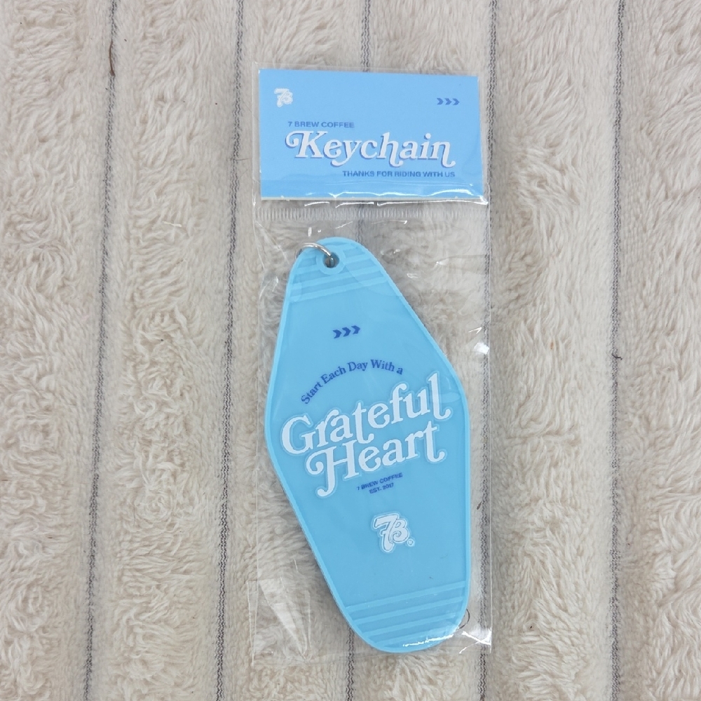 Limited Edition Light Blue 'Grateful Heart' Motel-Style Keychain Brew 73